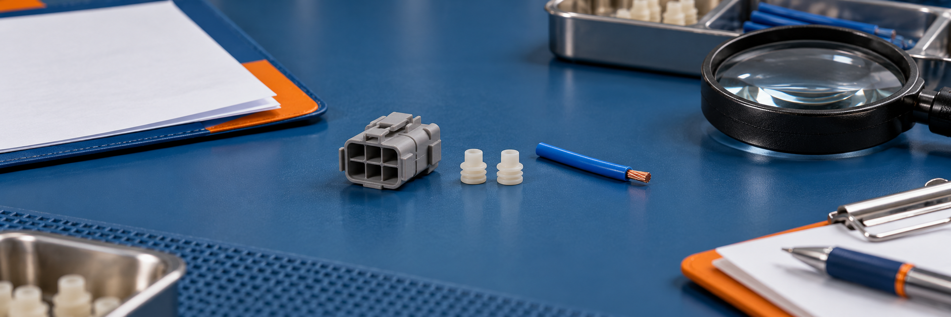 Generic connector cavity-plug document inspection scene, not exact 828922-1 geometry